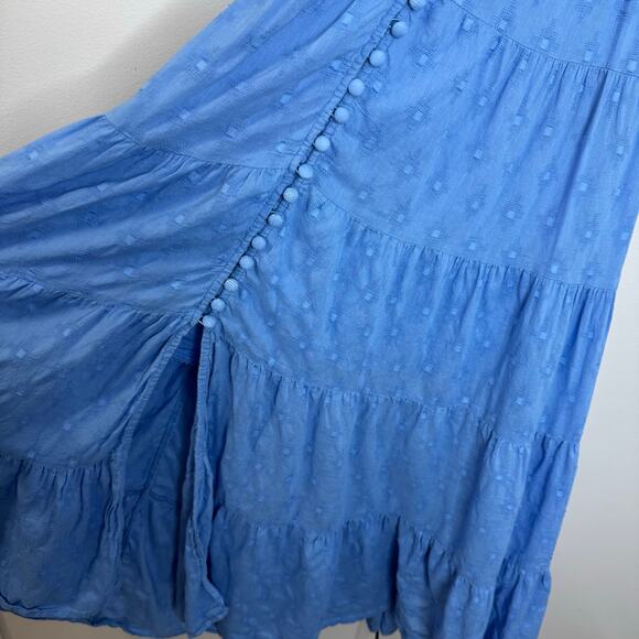 ANTHROPOLOGIE Tiered & True Maxi Dress Blue Vacation Coastal Beach Women's XXS - Picture 7 of 13